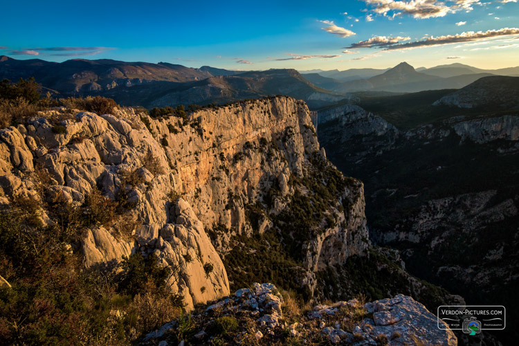 photo lever de soleil falaise de l'escales canyon du Verdon